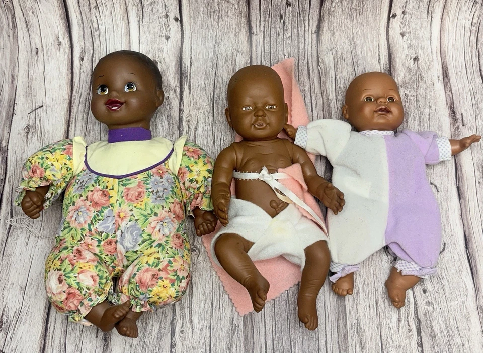 Lote de 4 bonecas bebês afro-americanas pretas vintage vintage - Imagem 4 de 4