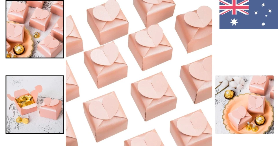 Vibrant Pink Heart-Themed Favor Boxes - Perfect for Weddings & Events, 50 Count - image 2 of 4