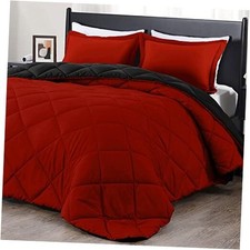 Size Comforter Set - Red and Black Comforter, Soft Bedding Sets King Black/Red