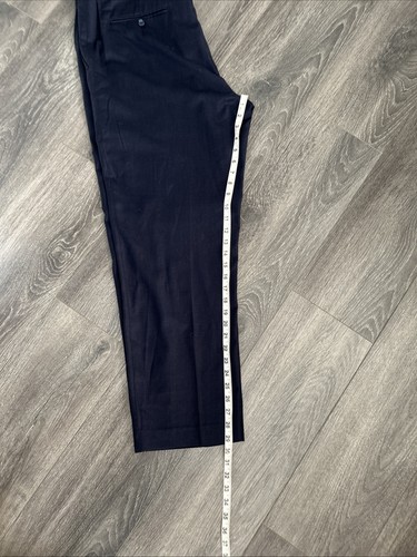 Hart Schaffner Marx 40 x 32 marineblau Wolle Anzughose Hose vorne flach - Bild 5 von 6