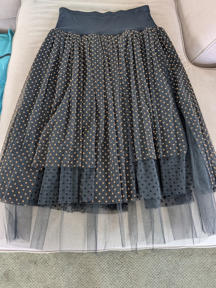 Luukaa Polka Dot Tulle Midi Tutu Balloon Skirt Size 10