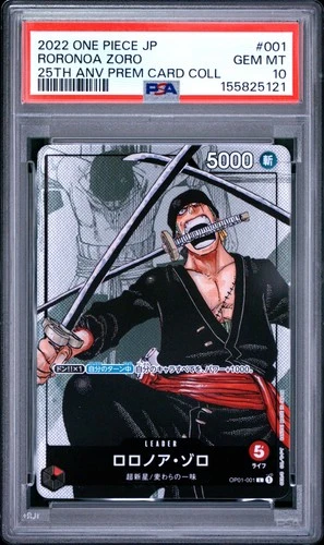 5121 Roronoa Zoro 2022 Japanese One Piece Premium 25th #OP01-001 Promo PSA 10