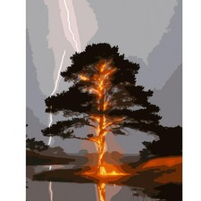 CSZPPQAF Paint by Numbers Kit for Adults Beginner, Tree Lightning PB342-1