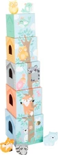 Pastel Animal Stacking Cups & Building Blocks for Toddlers 12M+ Educational Game