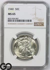 1940 Walking Liberty Half Dollar NGC MS 65 ** Gorgeous Swirling Luster!