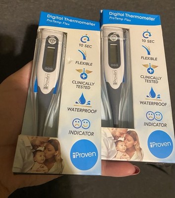 Lot 2 iProven Digital Thermometer ProTemp Flex DTR-1221A Waterproof Flexible Tip