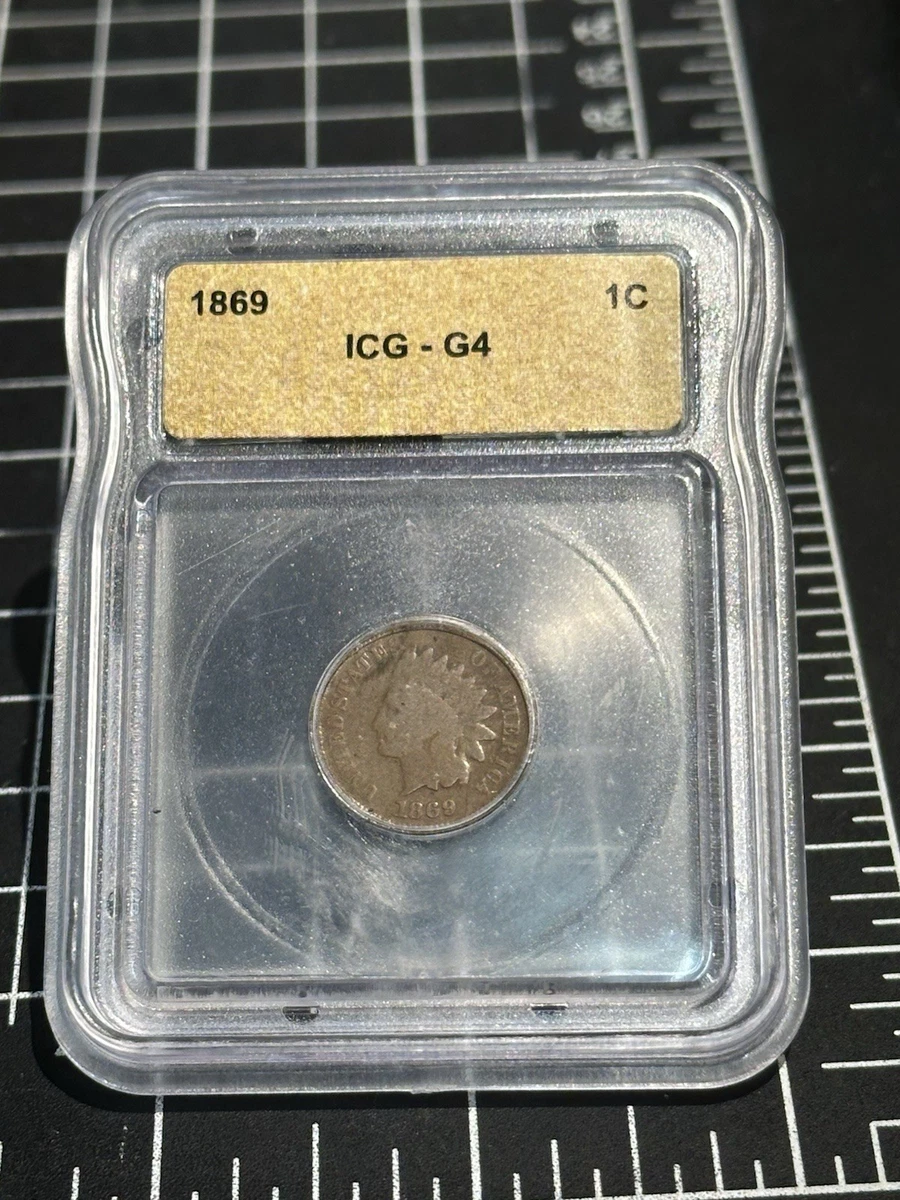 G 4 Graded 1869 Year Indian Head Small Cents (1859-1909) for sale
