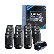 Golf Cart Wheel Lug Nuts Standard 1/2"-20 for EZGO Club Car 16 Pack Black