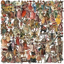 100PCS Vintage Victorian Stickers Pack – Aesthetic Retro Clear Ephemera Stickers