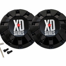 Set Of 2 Xd Series 451l215-b001 Center Caps Gloss Black Bolt-on Wheel Caps
