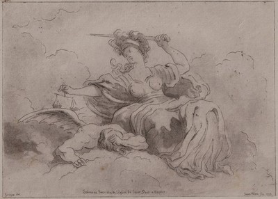 SAINT-NON, FRAGONARD, `JUSTITIA, GERECHTIGKEIT´ SOLIMENA, AQUATINTA 1773