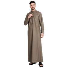 Islamic Mens Long Thobe Robe Arabian Muslim Kaftan Dishdasha Jubba Thoub Ramadan