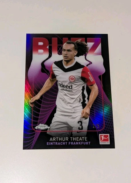 Topps Bundesliga Chrome 24/25 Arthur Theate BUZZ 2/5 Numbered Red Color Match