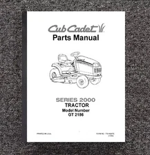 Tractor Service Parts Manual Fits Cub Cadet Series 2000 GT 2186 PARTS MANUAL
