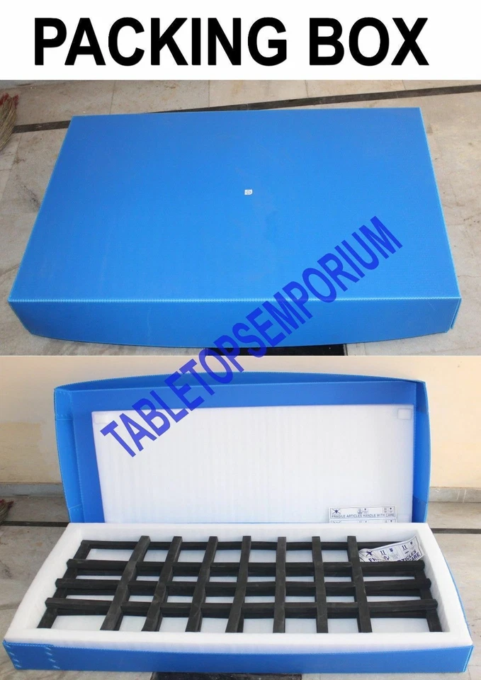 3 Fuß x 4 Fuß weiße Marmorplatte Esstisch Würfel Intarsien Design Mosaik Stei... - Bild 4 von 4