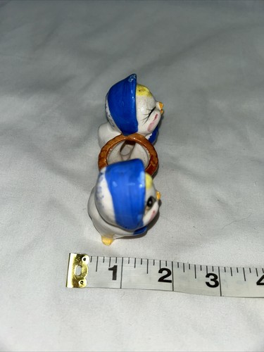 Vintage blaue Haube Küken Zahnstocherhalter anthropomorph - Bild 9 von 10