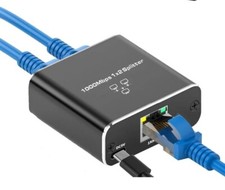 1 to 2 Out Network Splitter 1000Mbps RJ45 Ethernet Splitter No USB Power Cable