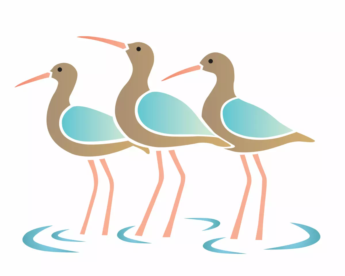 Shorebird STENCIL Sandpiper Killdeer Plover Sand Beach Bird Art DIY Signs  Joanie | eBay