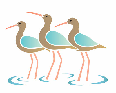 Shorebird STENCIL Sandpiper Killdeer Plover Sand Beach Bird Art DIY Signs Joanie
