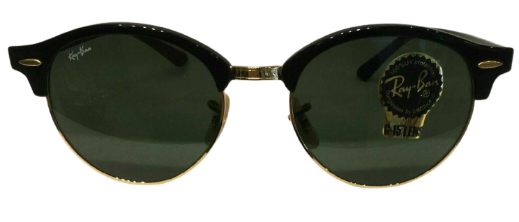 Ray Ban 0RB4246 CLUBROUND 901 BLACK Sunglasses | eBay
