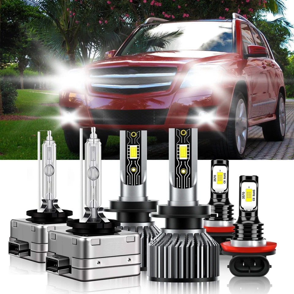 Kit de 6 faros LED + combo de faros antiniebla para Mercedes-Benz GLK350 2009-2012 Foto 2 de 4