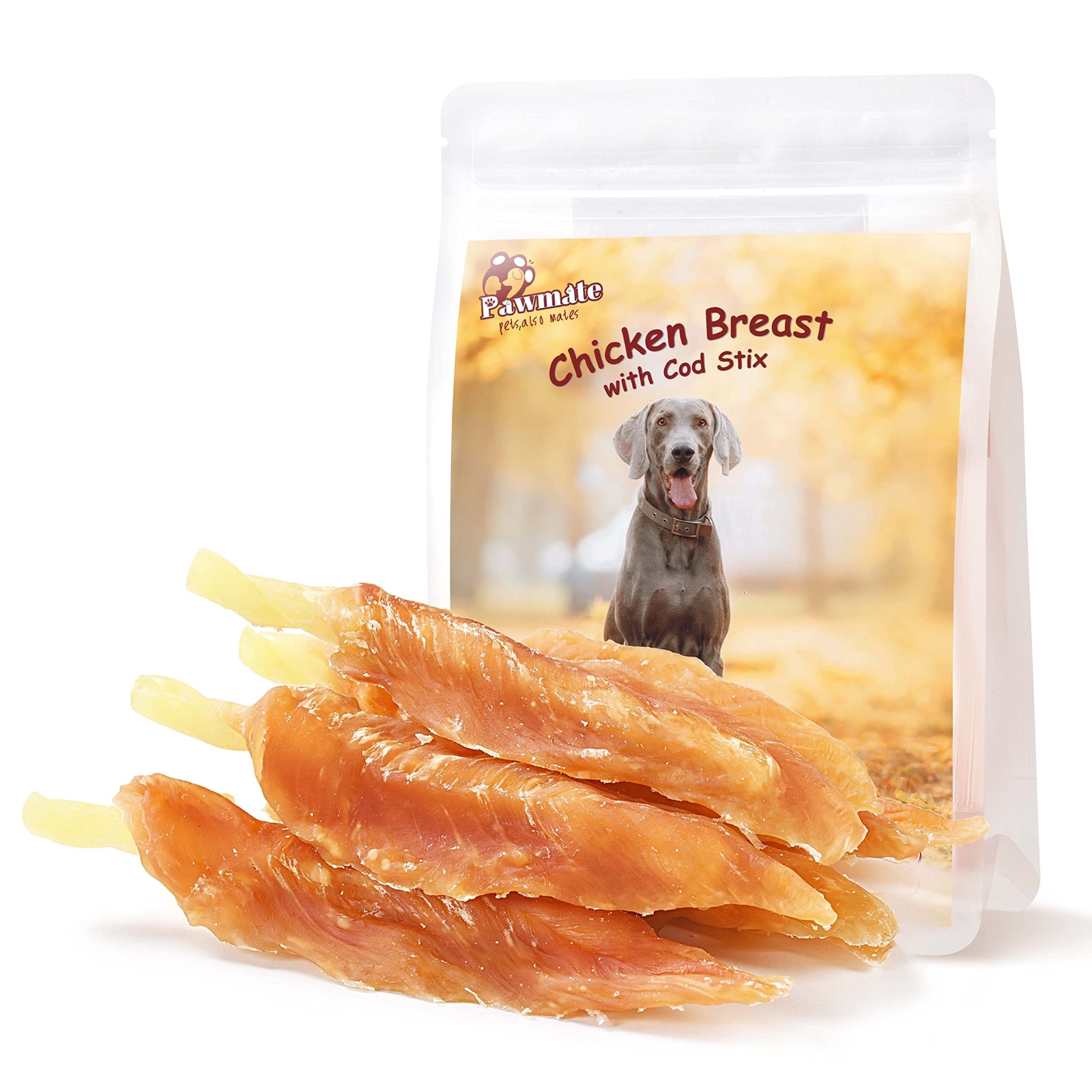 Chicken Wrapped Cod Sticks Dog Treats, Healthy Rawhide-Free High Protein Chic...