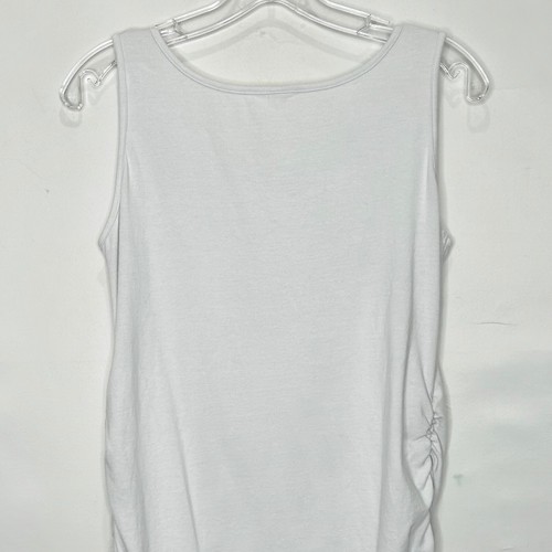 Unbranded Maternity Woman’s Tank Top sz XL White Gathered Sleeveless Round Neck - Picture 5 of 9