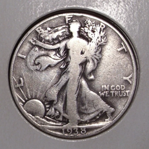 1938 D Walking Liberty Silver Half Dollar , Fine