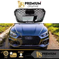 Audi RS5 Style A5 S5 B9 Gloss Black Front Main Grille Honeycomb Mesh Grill 2017+