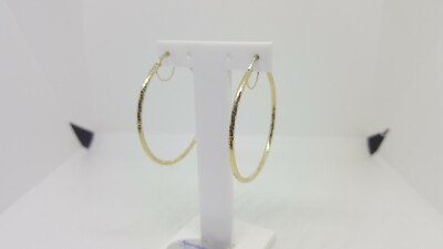 Boucles D'Oreilles Cerceau En Or 18 Carats 750 - Or Blanc Et Jaune - Poids 5,1g - Neuf Avec étiquettes