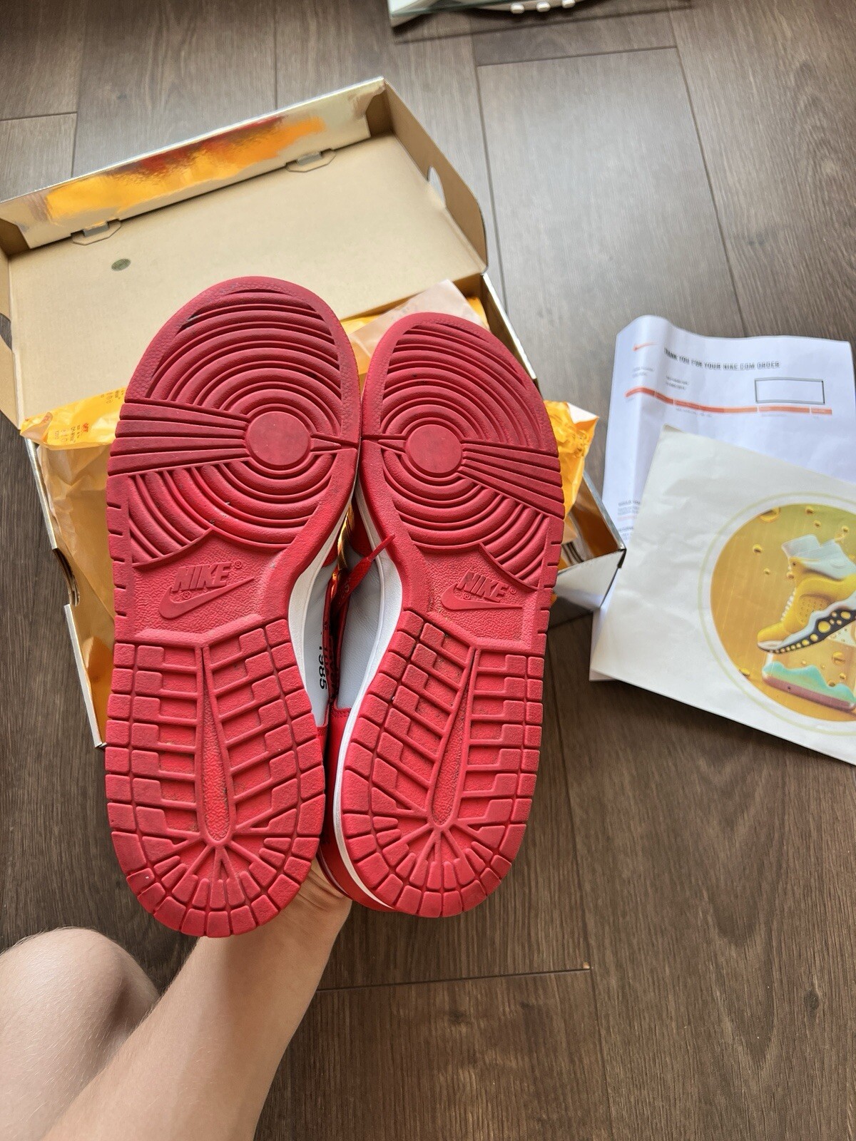 OFF WHITE X NIKE Nike x Off White Dunk Low University Red UNLV UK 9 5 US 10 5 EUR 44 5 CT0856 600