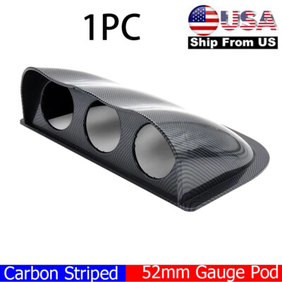 Car Triple Dash Gauge Pod 3 Hole Dashboard Meter Mount Bracket Universal 2inch