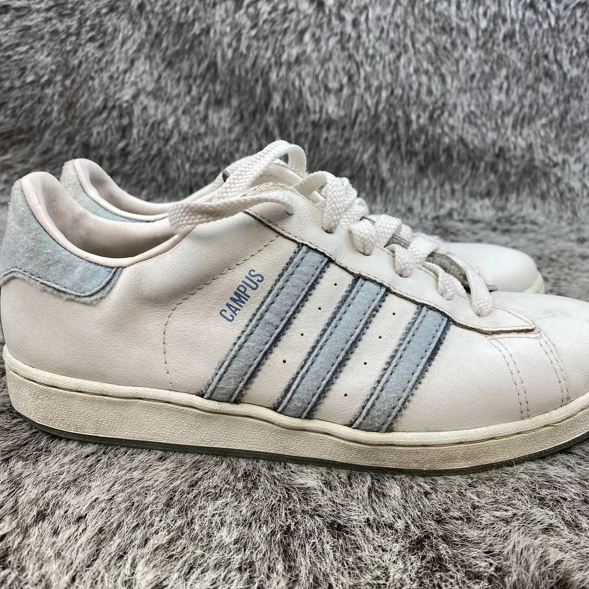 Adidas Campus Womens Size 6 Shoes Sneakers White Blue Stripe