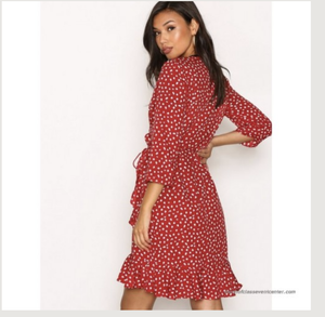 vero moda red polka dot dress