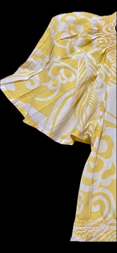 GYMBOREE Sz6 “YELLOW AND BLACK”YELLOW RUFFLED TOP W/FLUTTER SLEEVES & GEM STONES - Picture 4 of 8