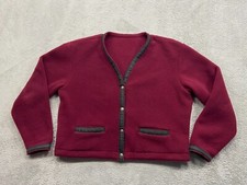Eastern Mountain Sports Sweater Women's Medium Red Made In USA Outdoors Vintage