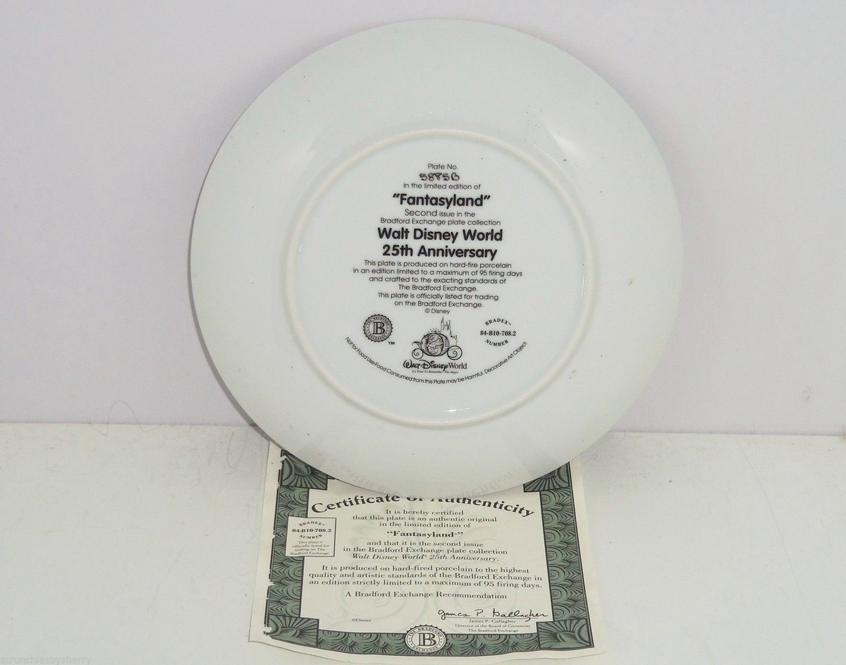 Disney World 25th Anniversary Collector Plate Bradford Exchange | eBay