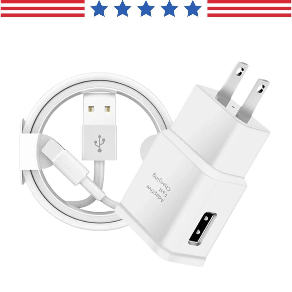 USB Wall Charger Power Adapter Fast Charging Cable For iPhone 8 X XR 11 12 13 14