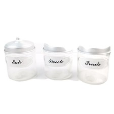 New Glass Kitchen Jars w Metal Lid Kitchen Storage Decorative Glass Jars French