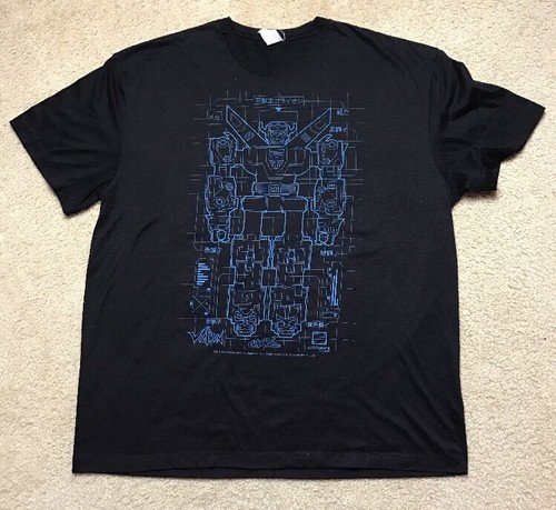 voltron defender of the universe blue print black t-shirt c71