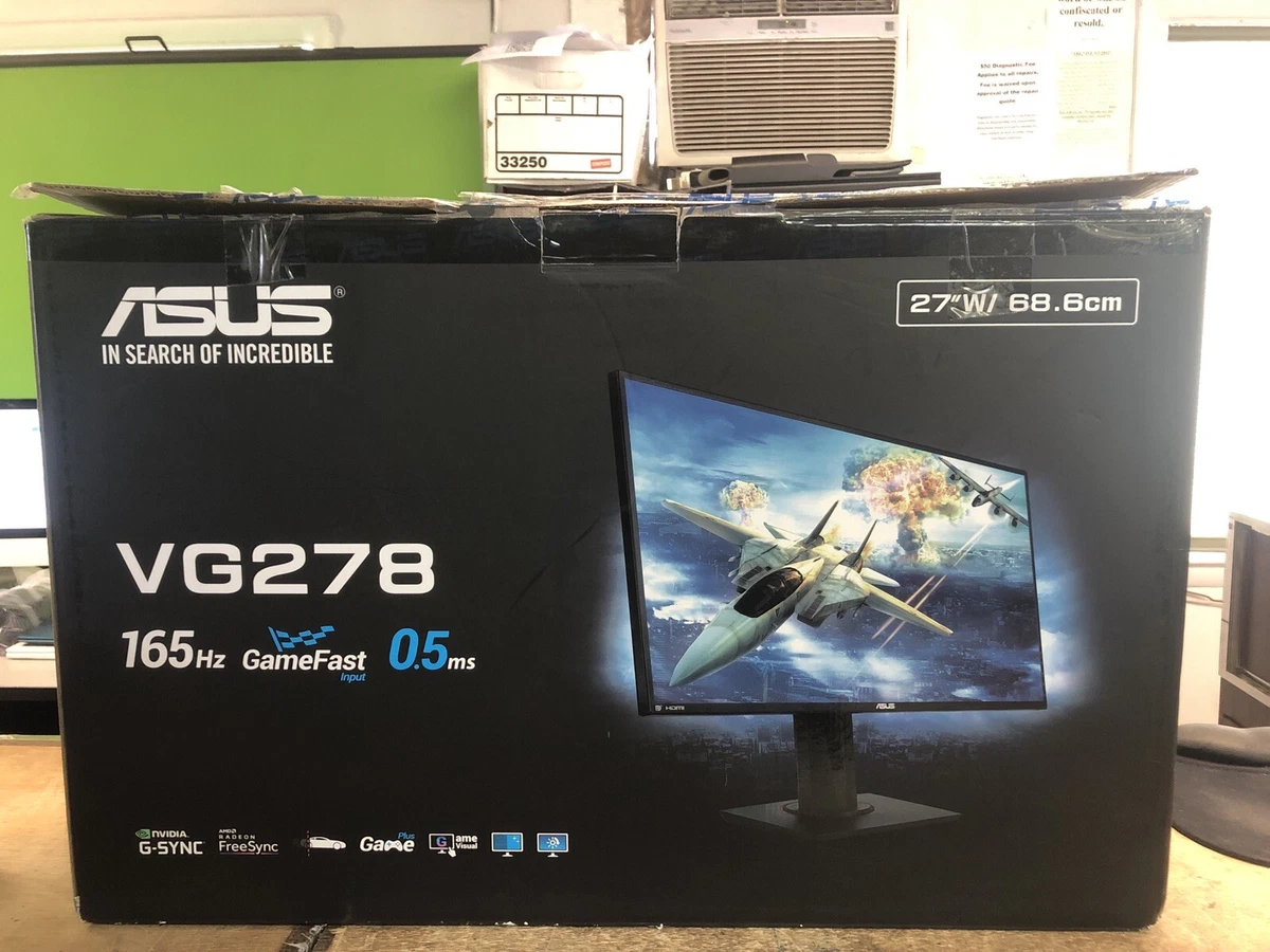 ASUS G-SYNC (1920 Gaming eBay | x 192876400548 HD 1080) FREESYNC 0.5ms Monitor 165Hz 27” Full VG278