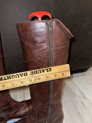 Frye Equestrian Leather Knee High Riding Tall Boots Women's Sz 9.5 B Side Zipper - Picture 8 of 12