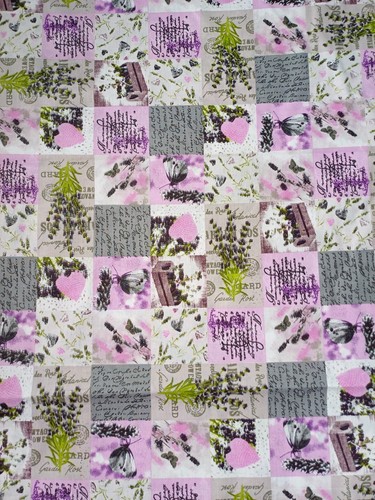 Tela 100% Algodón Lavanda Patchwork Púrpura Gris Ancho 160 cm (62") - Imagen 4 de 8