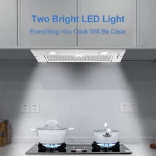 20in Built-in Range Hood Baffle Filter 900CFM 3 Speed Ducted Kitchen Stove Vent