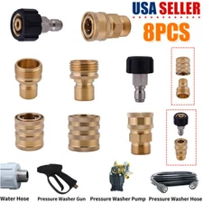 8x Pressure Washer Adapter Set Quick Disconnect Kit M22 Swivel to 3/8'' Connect