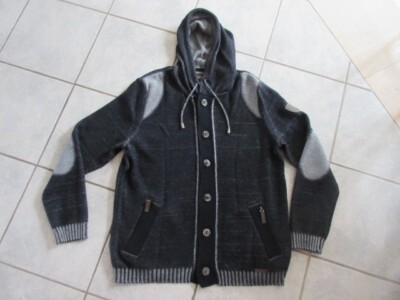 Giesswein Strickjacke Gr. 52 Herren marine/grau melange NEU mit Kapuze
