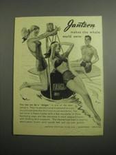 1948 Jantzen Ad - Two-Piece and One-Piece Women's Swimsuits and Mens Swim Trunks