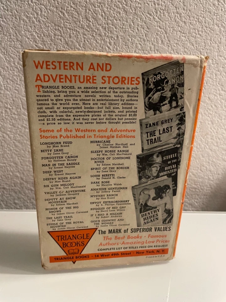 Destry Rides Again by Max Brand 1941 Triangle Books Vintage hardcover w/DJ - Image 3 of 4