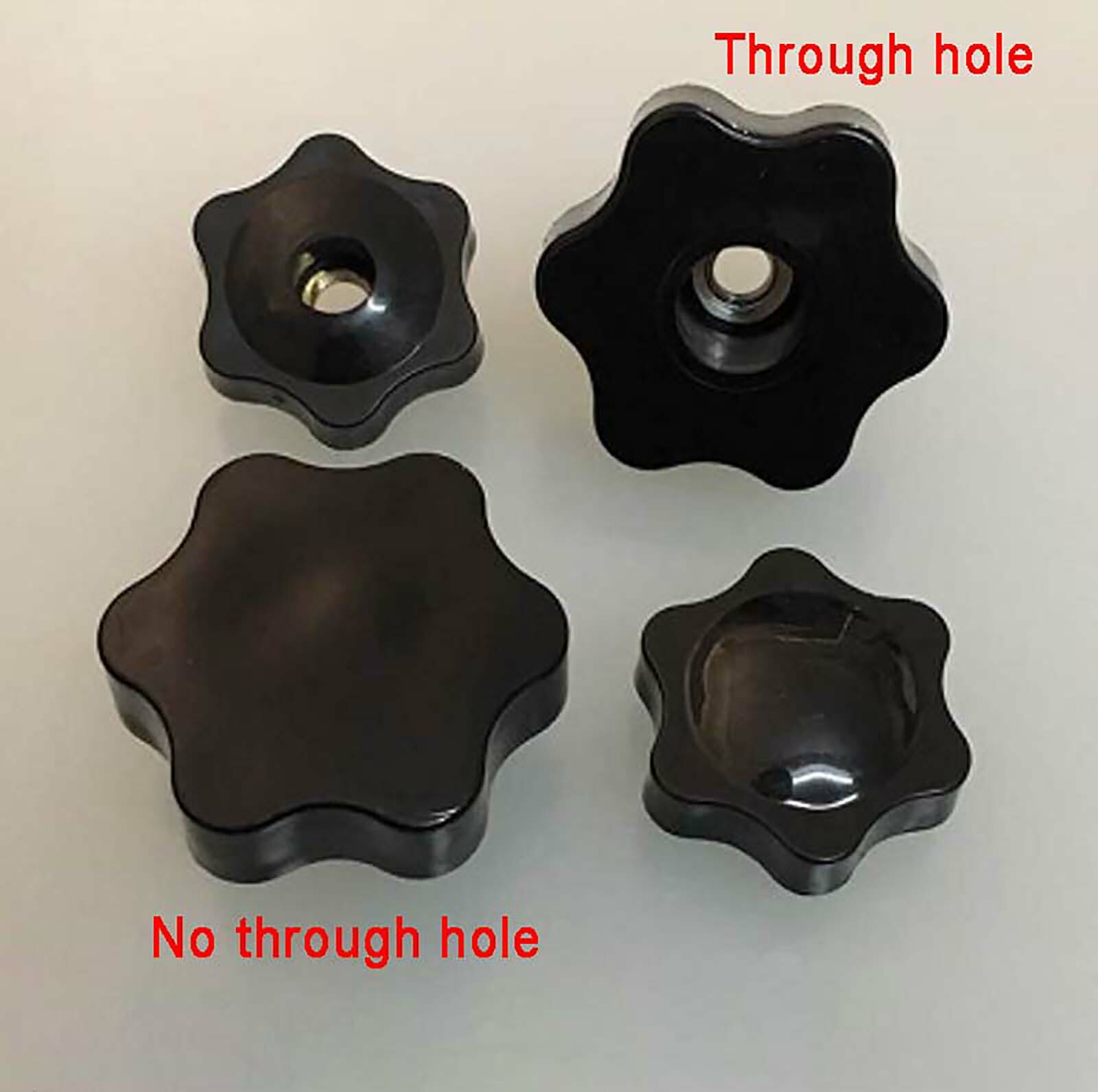 M4/5/6/8/10/12 Sixpetal Flower Black Plastic Thumb Nuts Fit Thumb