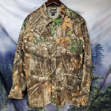 Realtree Shield Series Mens Size Large Camouflage Camo Vented Hunting Shirt